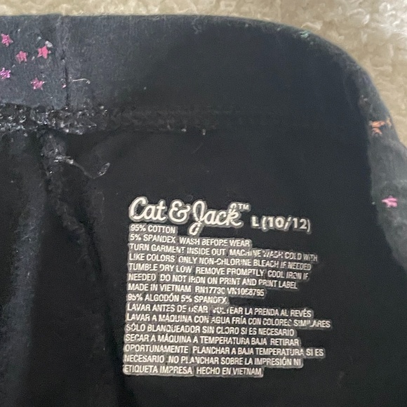 black crop leggings with rainbowstargalaxy pattern - Picture 3 of 4